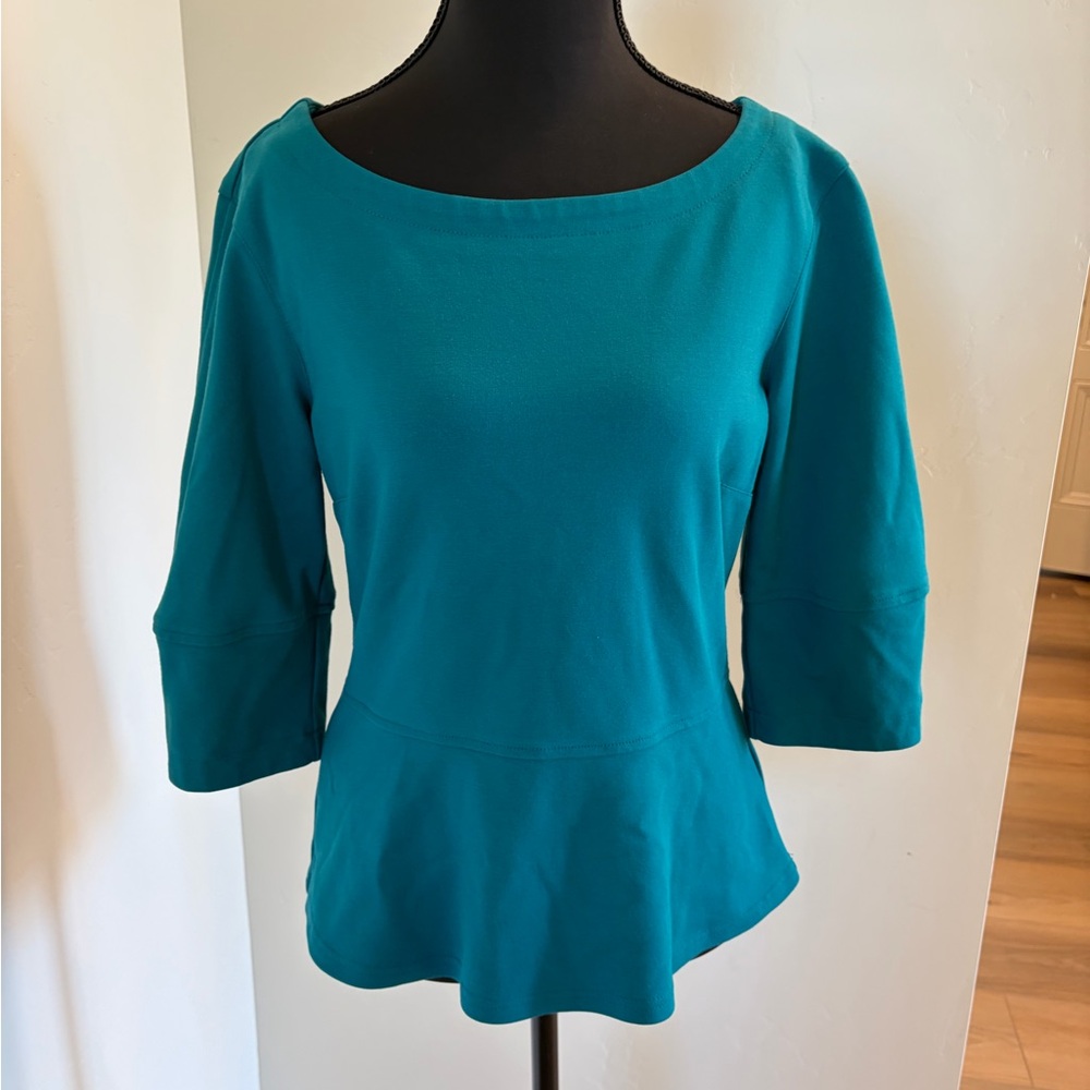 3/$15! Reath & Wren Teal Women's Poplin Waist Top